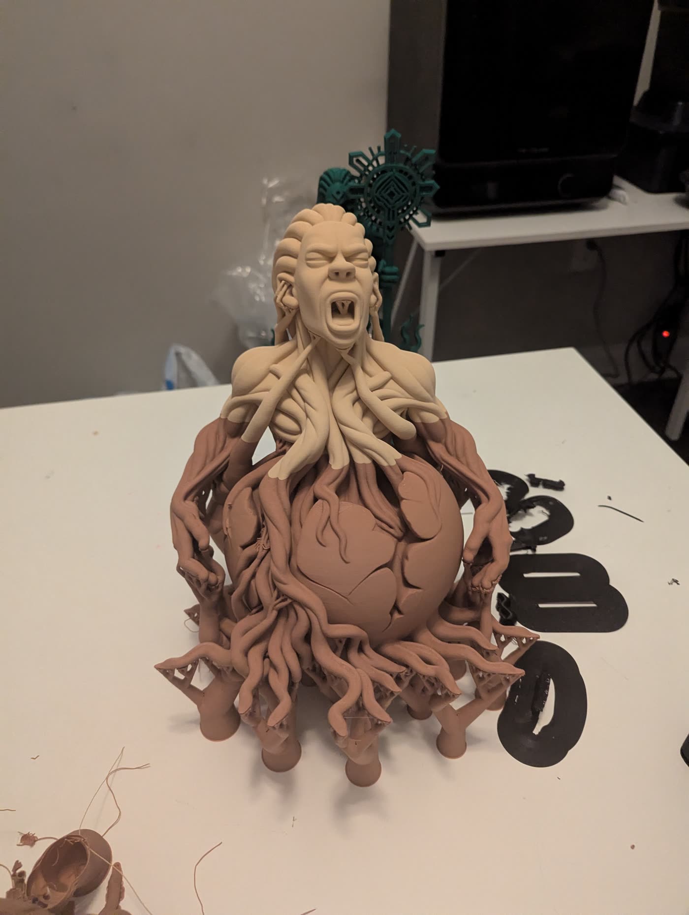 Rooted Embrace sculpture in the Rosser Gallery studio